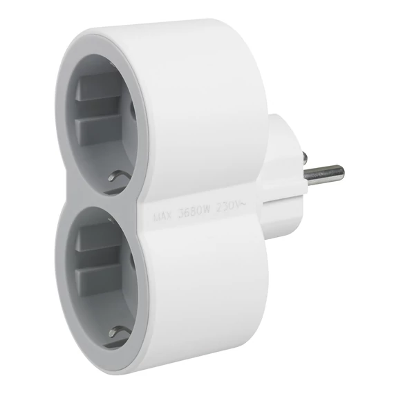 Legrand 694516 kettős 16A fehér-szürke 2P+F elosztó biztonsági zsaluval