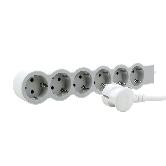 Legrand 694557 1,5m vezetékkel fehér-szürke 6x2P+F elosztósor
