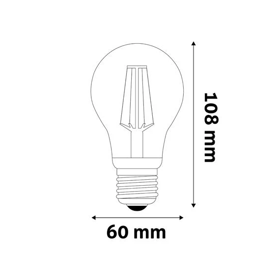 LED izzó, filament, E27, gömb, A60, 10,5W, 1521lm, 4000K, AVIDE