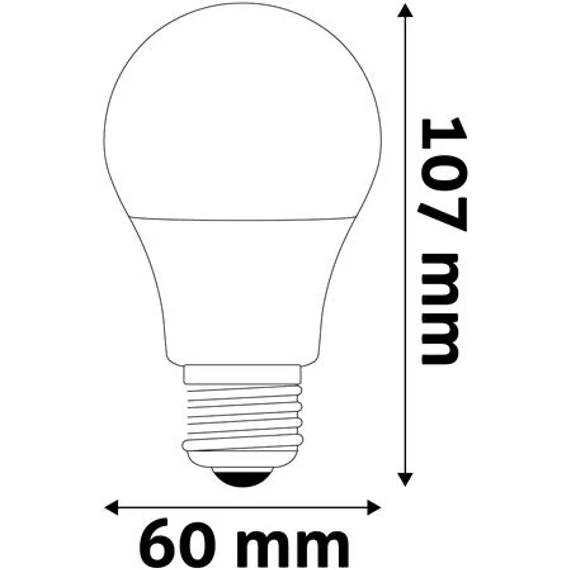 LED izzó, E27, gömb, A60, 8W, 806lm, 3000K, AVIDE