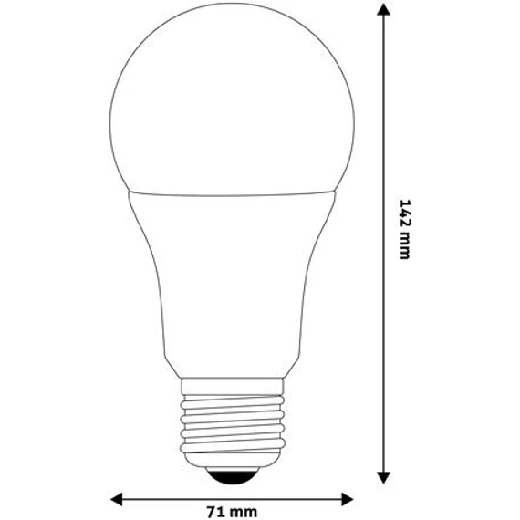 LED izzó, E27, gömb, A70, 16W, 1901lm, 6400K, AVIDE