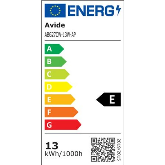 LED izzó, E27, gömb, A60, 13W, 1521lm, 6400K, AVIDE