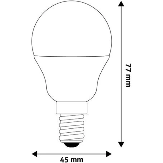 LED izzó, E14, kisgömb, G45, 4,5W, 470lm, 6400K, AVIDE