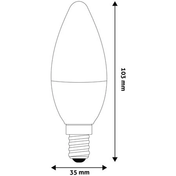 LED izzó, E14, gyertya, 4,5W, 470lm, 6400K, AVIDE