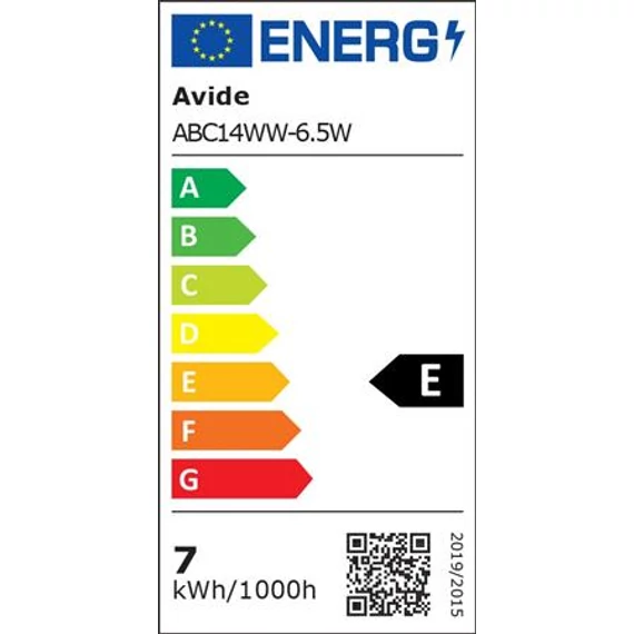 LED izzó, E14, gyertya, 6,5W, 806lm, 3000K, AVIDE
