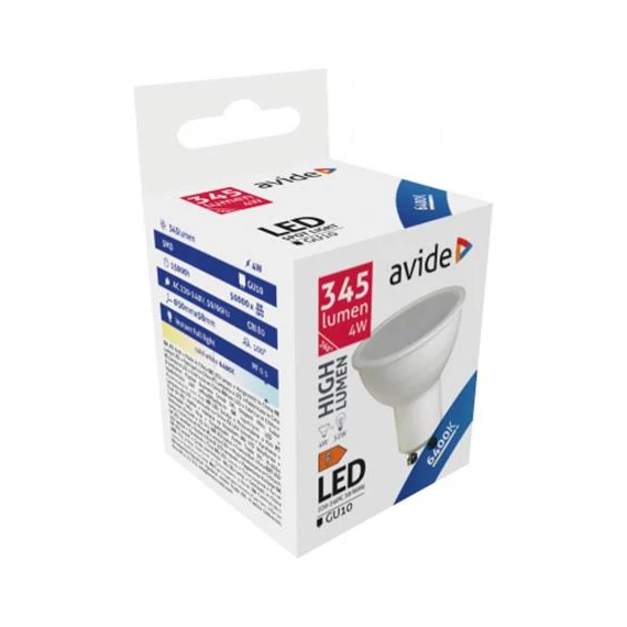 LED izzó, GU10 spot, 4W, 345lm, 6400K, AVIDE