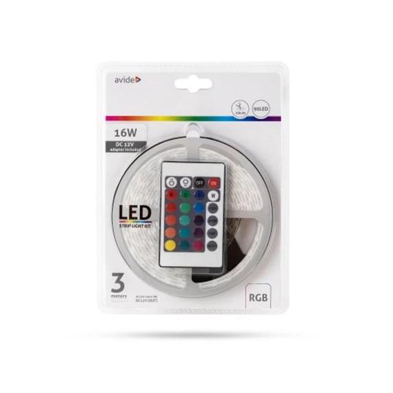 LED szalag, 3m, 90 LED, 7,2W, 990lm, RGB, AVIDE