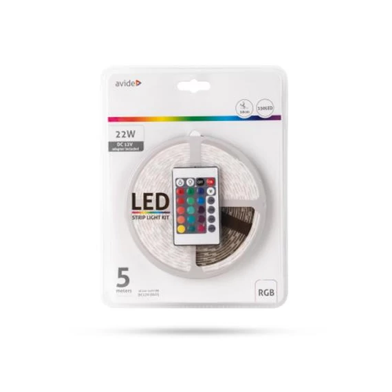 LED szalag, 5m, 150 LED, 7,2W, 1650lm, RGB, AVIDE
