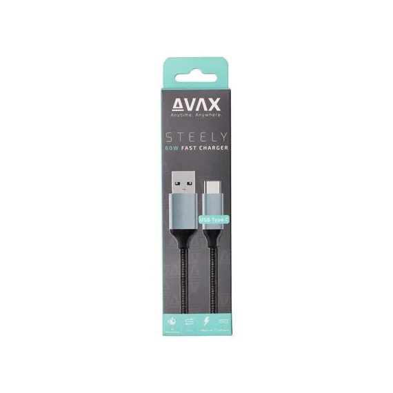 Töltőkábel, USB-A - USB-C, 1,5 m, AVAX 
