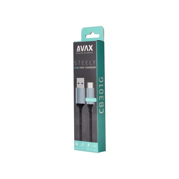 Töltőkábel, USB-A - USB-C, 1,5 m, AVAX 