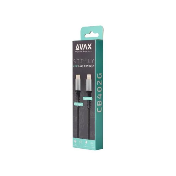 Töltőkábel, USB-C - USB-C, 27W, 1 m, AVAX 