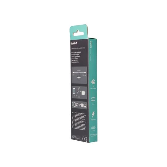 Töltőkábel, USB-C - USB-C, 27W, 1 m, AVAX 