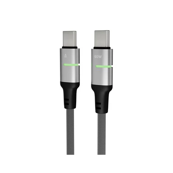 Töltőkábel, USB-C - USB-C, 60W, 1 m, AVAX 