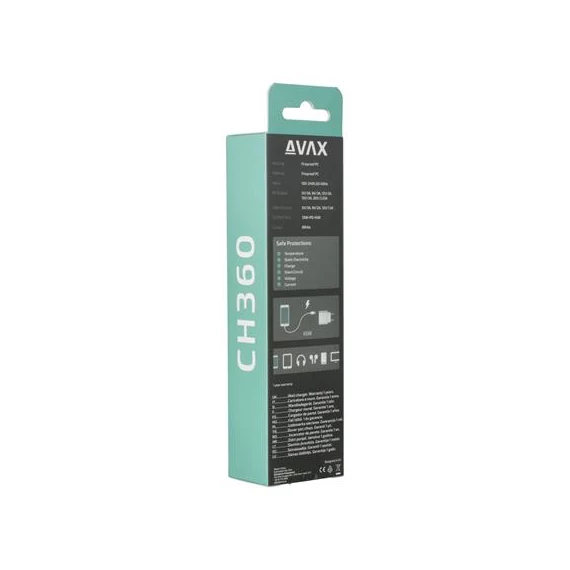 Hálózati töltő, GaN, USB-A + USB-C, AVAX 