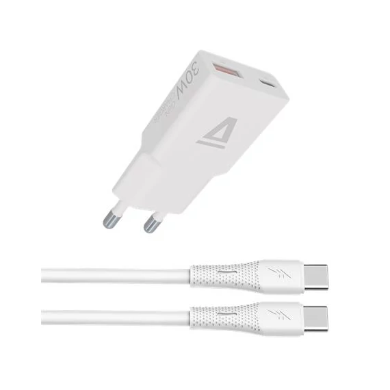 Hálózati töltő + USB-C - USB-C kábel, 1,5 m,  AVAX 