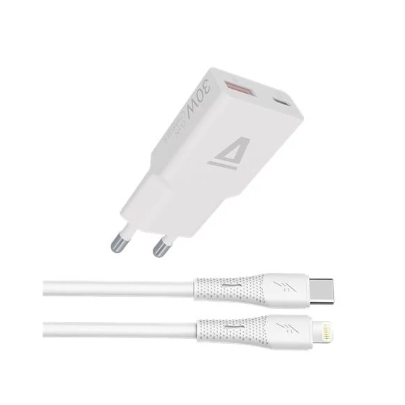Hálózati töltő + USB-C - Lightning (Apple) kábel,  AVAX 