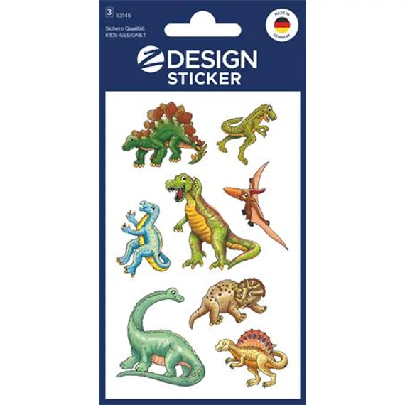 Matrica papír 3ív/csomag Avery dinoszauruszok