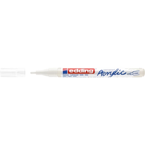 Akril marker 1-2mm, Edding 5300 fehér