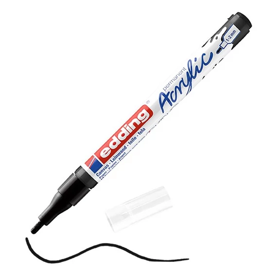 Akril marker 1-2mm, Edding 5300 fekete