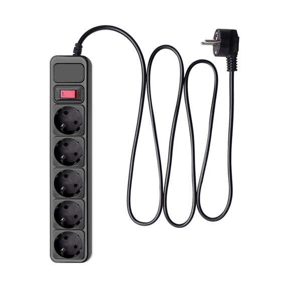 Akyga AK-SP-06B Túlfeszültségvédő Kapcsolóval 5DIN 3m Black