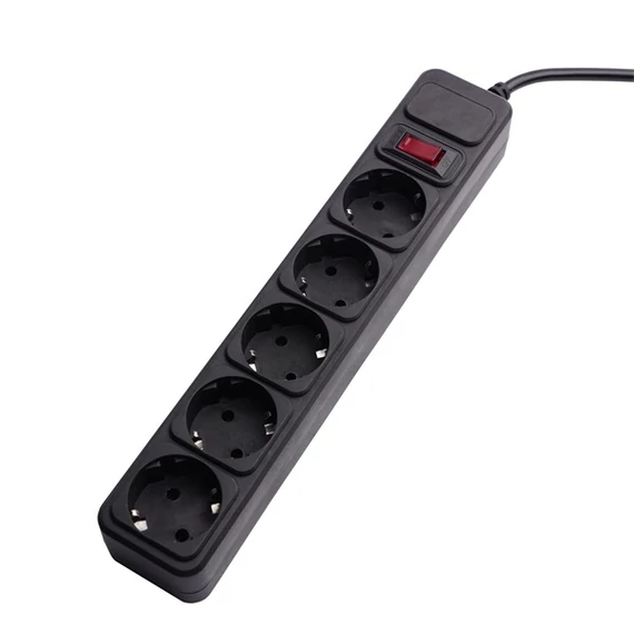 Akyga AK-SP-06B Túlfeszültségvédő Kapcsolóval 5DIN 3m Black