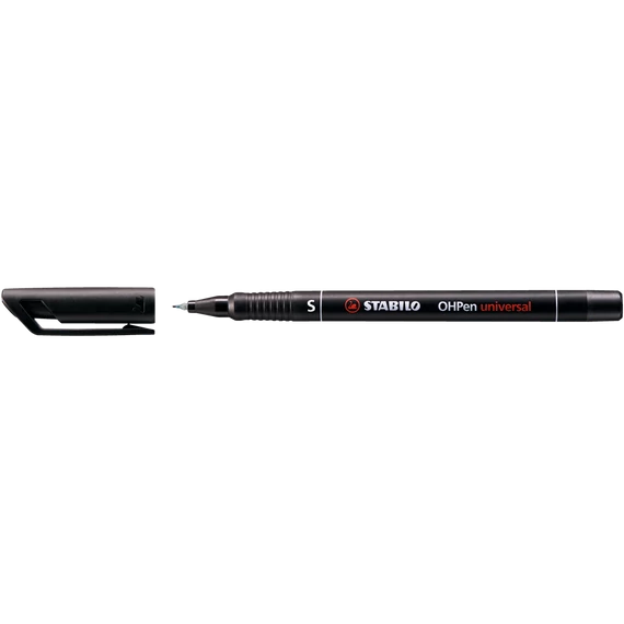 Alkoholos marker, 0,4 mm, STABILO "OHPen S", fekete