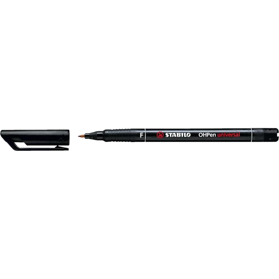 Alkoholos marker, 0,7 mm, STABILO "OHPen F", fekete