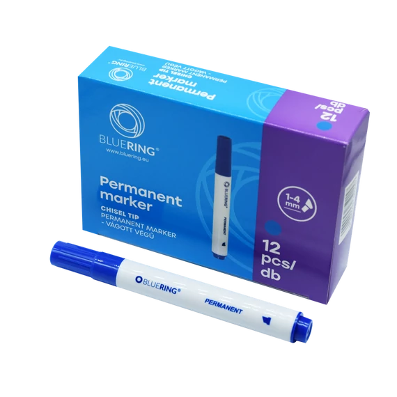 Permanent marker 1-4mm, vágott végű Bluering® kék