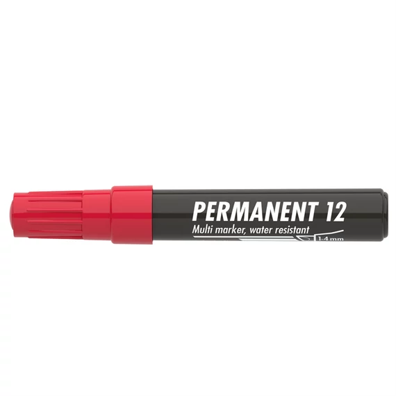 Alkoholos marker, 1-4 mm, vágott, ICO "Permanent 12", piros
