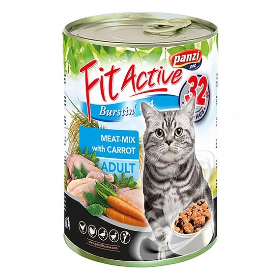 Állateledel konzerv PANZI FitActive felnőtt macskának hús-mix 415g