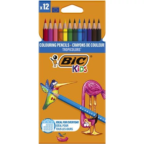 Színes ceruza BIC Kids Tropicolors hatszögletű 12db/készlet
