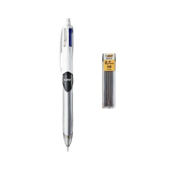 Golyóstoll, háromszínű, nyomósirónnal egyben, BIC 
