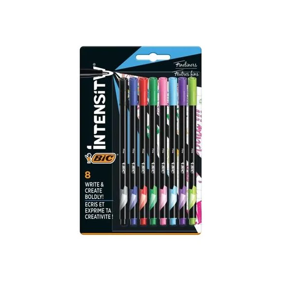 Tűfilc, 0,4 mm, BIC "Intensity", 8 különböző szín