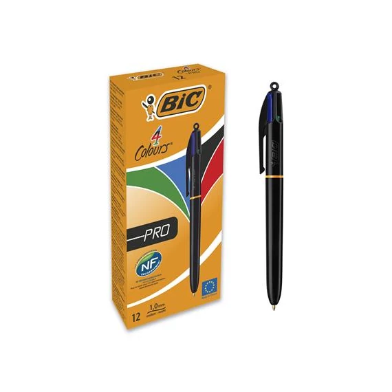 Golyóstoll, 0,32 mm, nyomógombos, négyszínű, BIC 