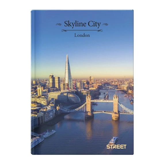 Beírókönyv kockás STREET A/4 96 lapos Skyline keményfedelű vegyes mintákkal