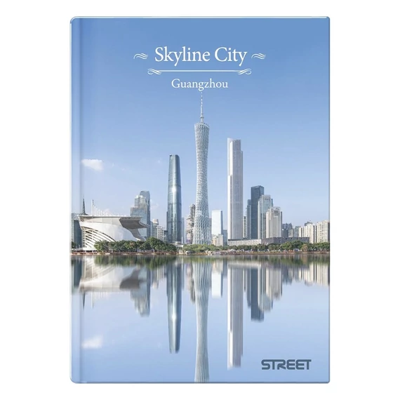 Beírókönyv vonalas STREET A/4 96 lapos Skyline keményfedelű vegyes mintákkal