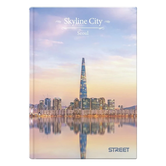 Beírókönyv vonalas STREET A/4 96 lapos Skyline keményfedelű vegyes mintákkal