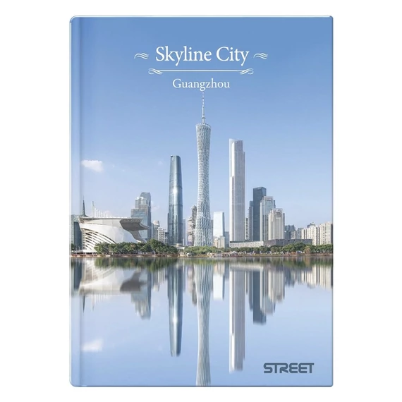 Beírókönyv vonalas STREET A/4 96 lapos Skyline keményfedelű vegyes mintákkal