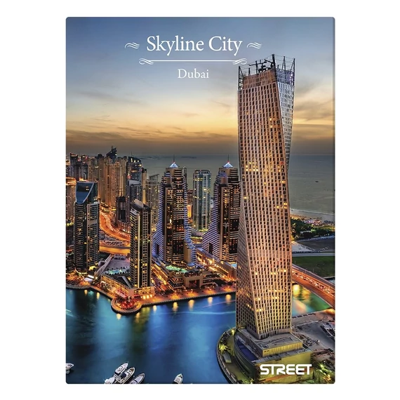 Beírókönyv vonalas STREET A/4 96 lapos Skyline keményfedelű vegyes mintákkal