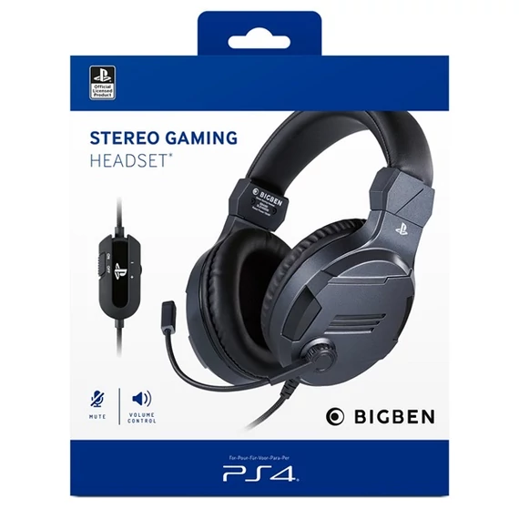 BigBen V3 PS4/PC sztereo titánszürke gamer headset