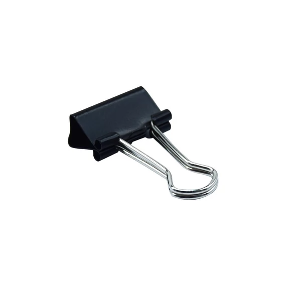 Bindercsipesz, 19mm, fekete, 12db/doboz