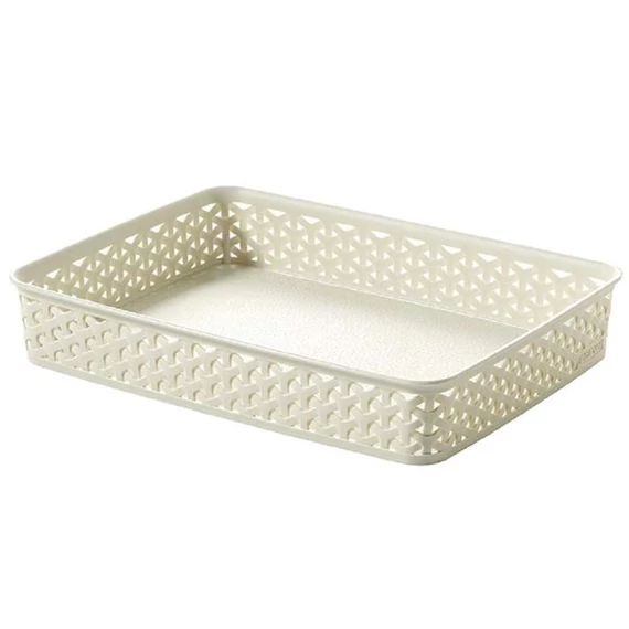 Rattan hatású kosár, A4, törtfehér, CURVER 