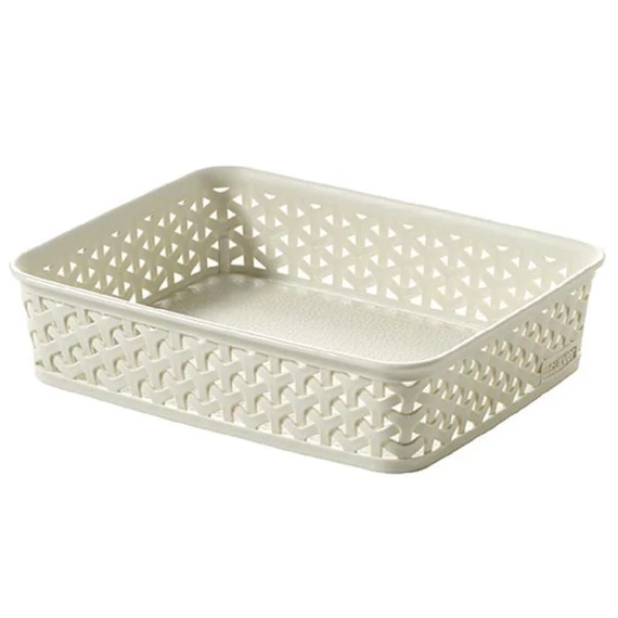 Rattan hatású kosár, A5, törtfehér, CURVER 
