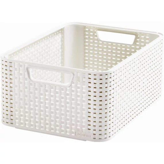 Rattan hatású kosár, 18l, törtfehér, CURVER 
