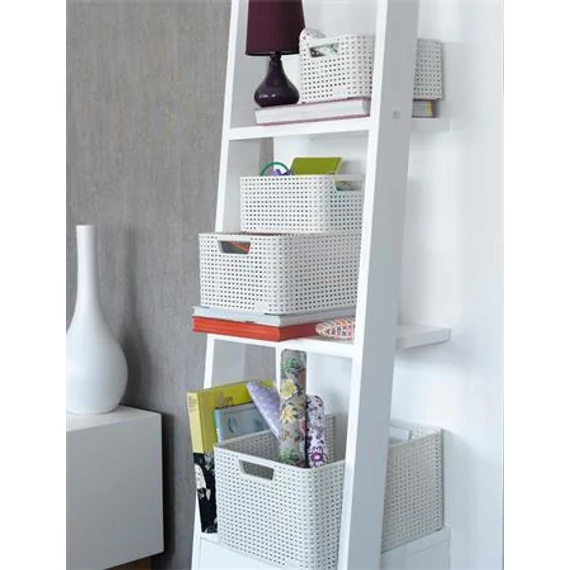 Rattan hatású kosár, 6l, törtfehér, CURVER 