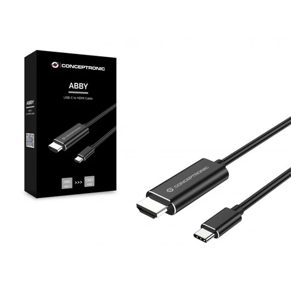 Conceptronic Kábel - ABBY04B (USB-C to HDMI, 4K/60Hz, 2m, fekete)