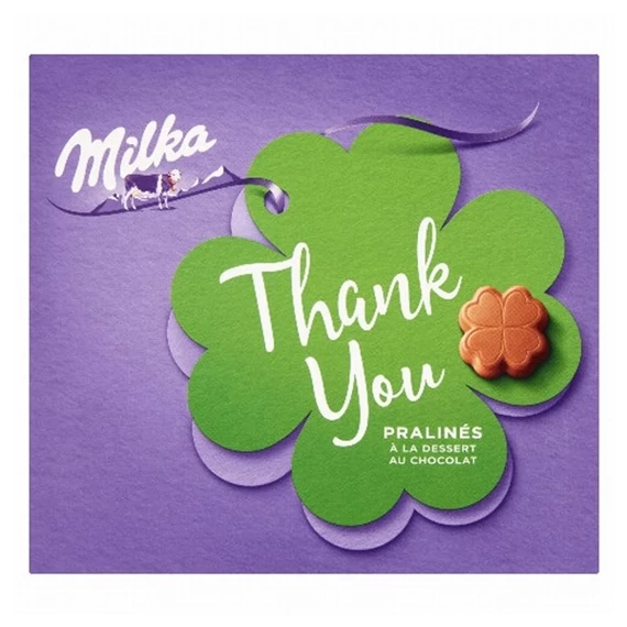 Tejcsokoládé praliné, 110 g, MILKA "Thank You"