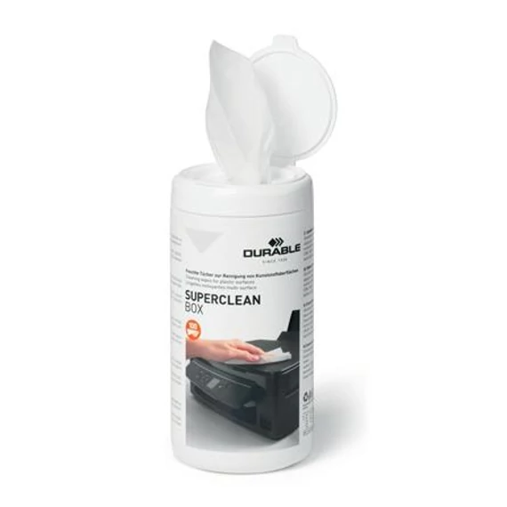 Tisztítókendő, műanyag felületre, 100 db, DURABLE 
