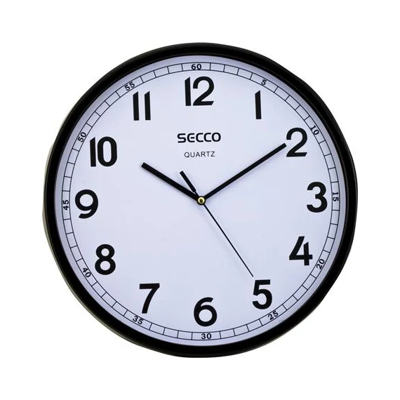 Falióra, 29,5 cm, fekete keretes, SECCO "Sweep second"