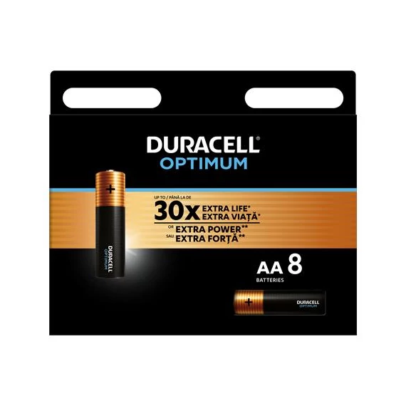 Elem, AA ceruza, 8 db, DURACELL "Optimum"